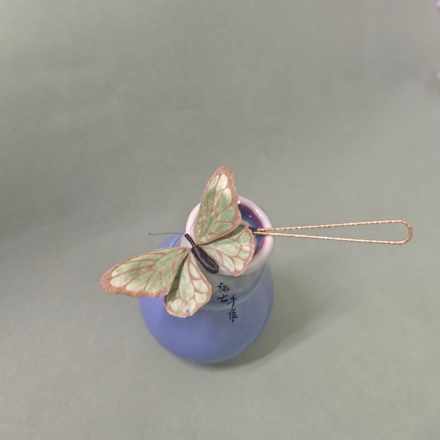 Butterfly hairpin mulberry silk flower velvet flower hairpin currently avaiable