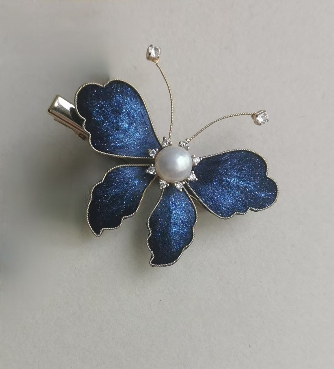 Twinkling Butterfly hairpin mulberry silk flower velvet flower hairpin current available