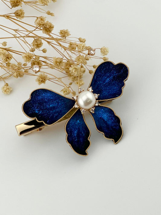 Twinkling Butterfly hairpin mulberry silk flower velvet flower hairpin current available