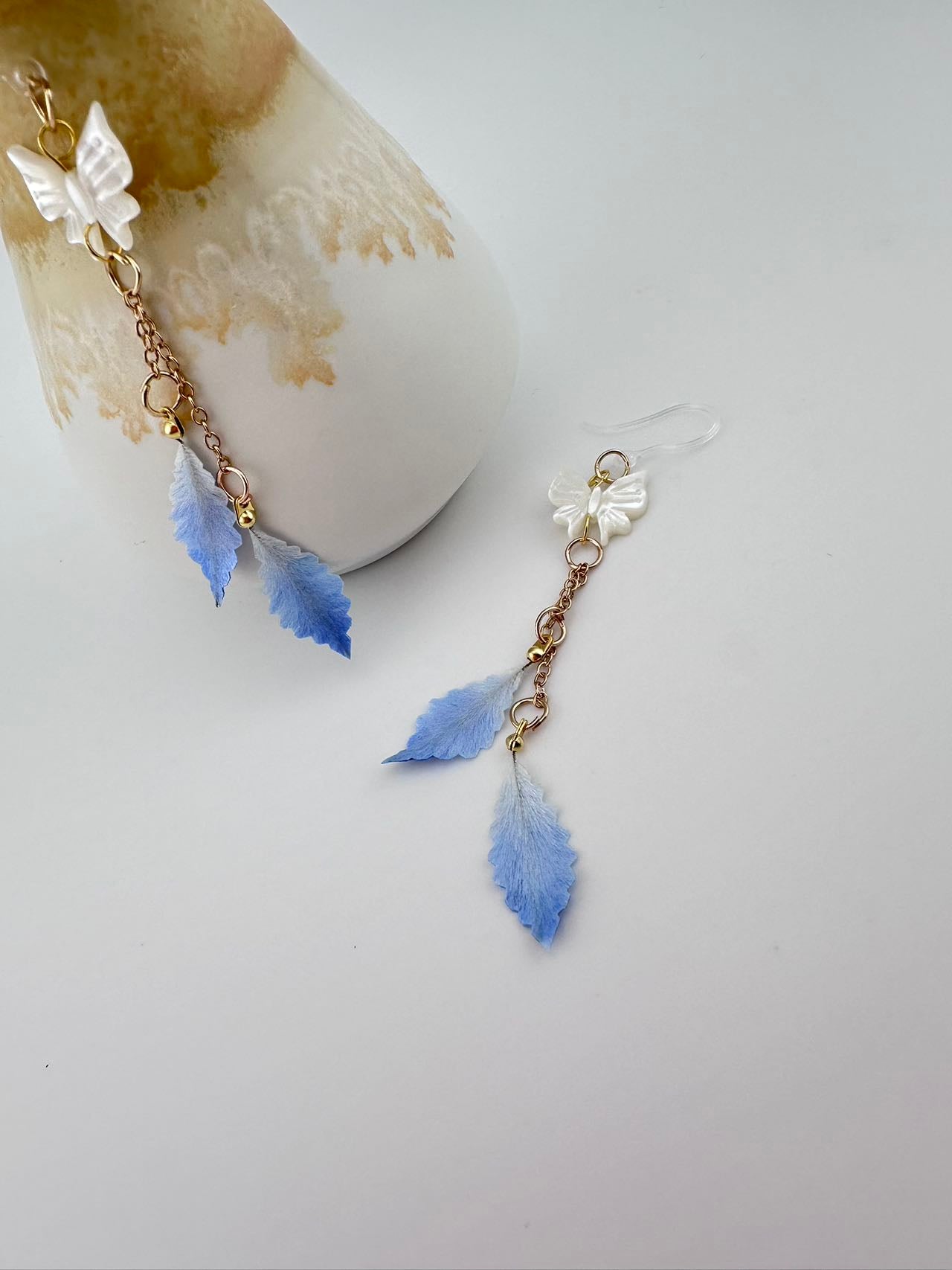 Mini rose earrings mulberry silk velvet flower currently available