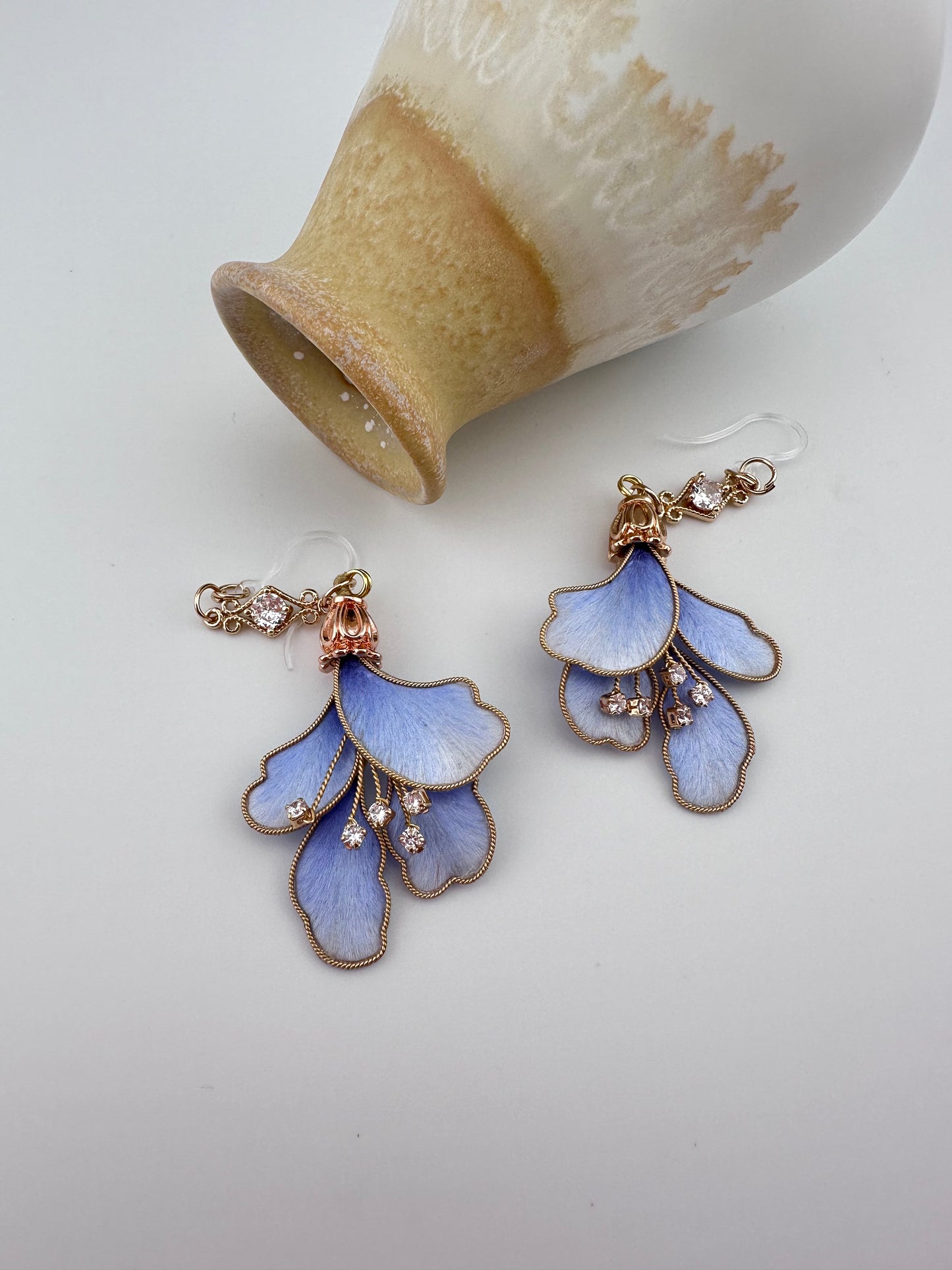 Purple flower earrings mulberry silk velvet flower currently available