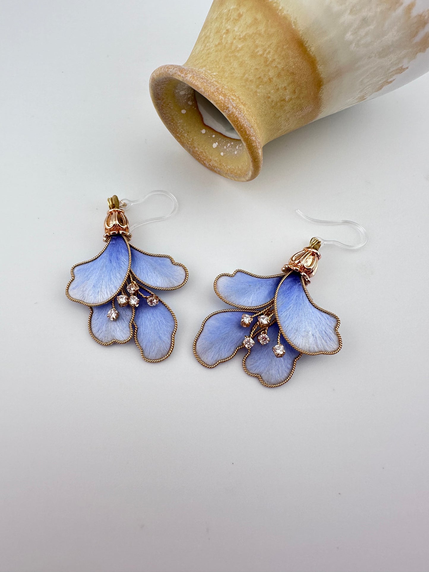 Purple flower earrings mulberry silk velvet flower currently available