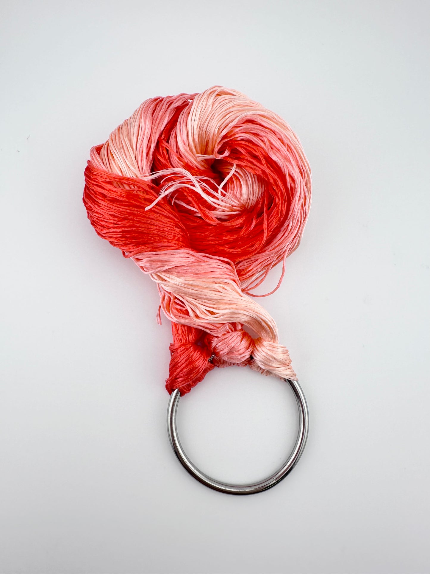 Slightly twisted mulberry silk threads for making velvet flowers