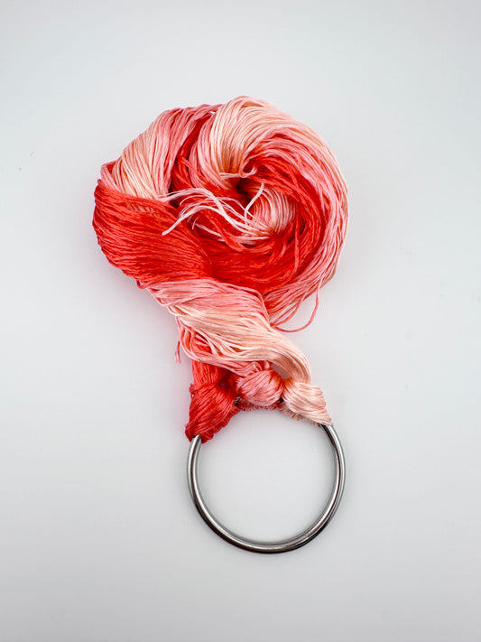 Slightly twisted mulberry silk threads for making velvet flowers