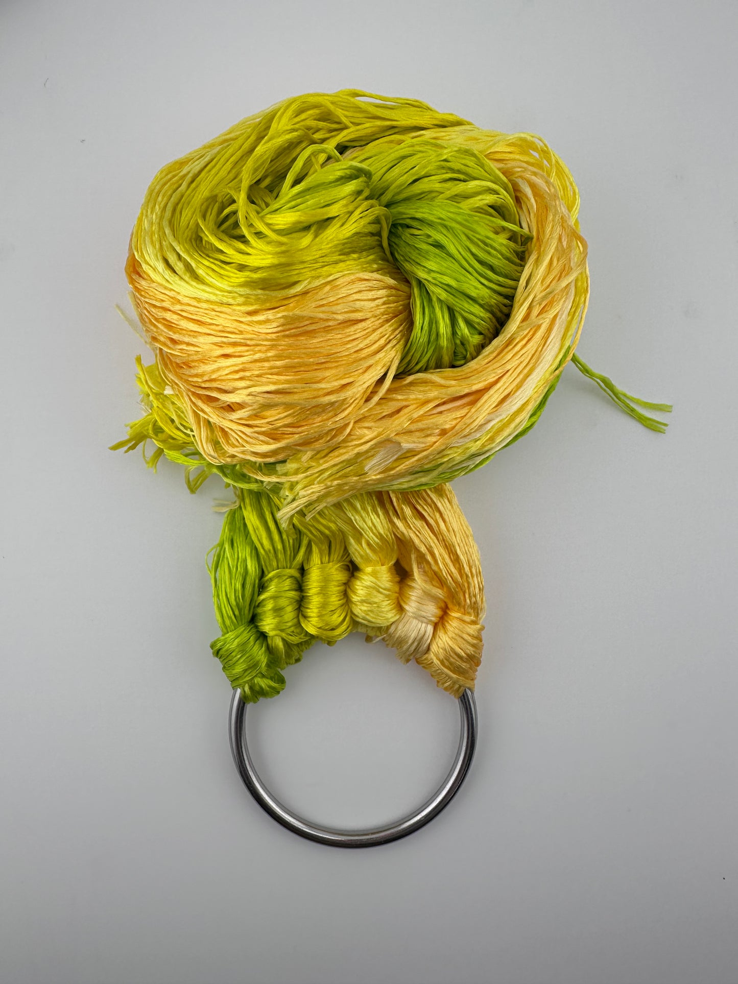 Slightly twisted mulberry silk threads for making velvet flowers