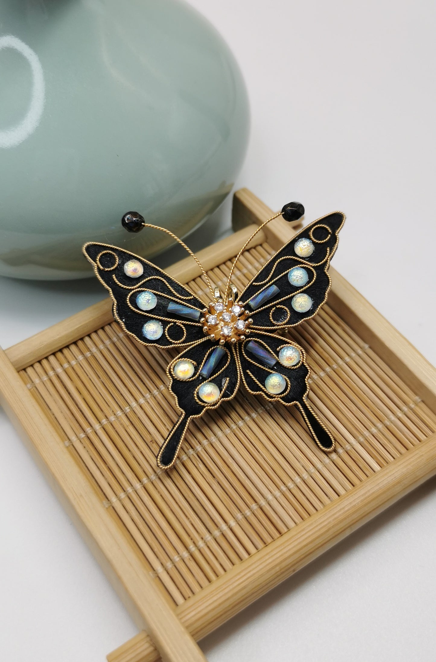 Butterfly of treasure mulberry silk velvet flower currently available