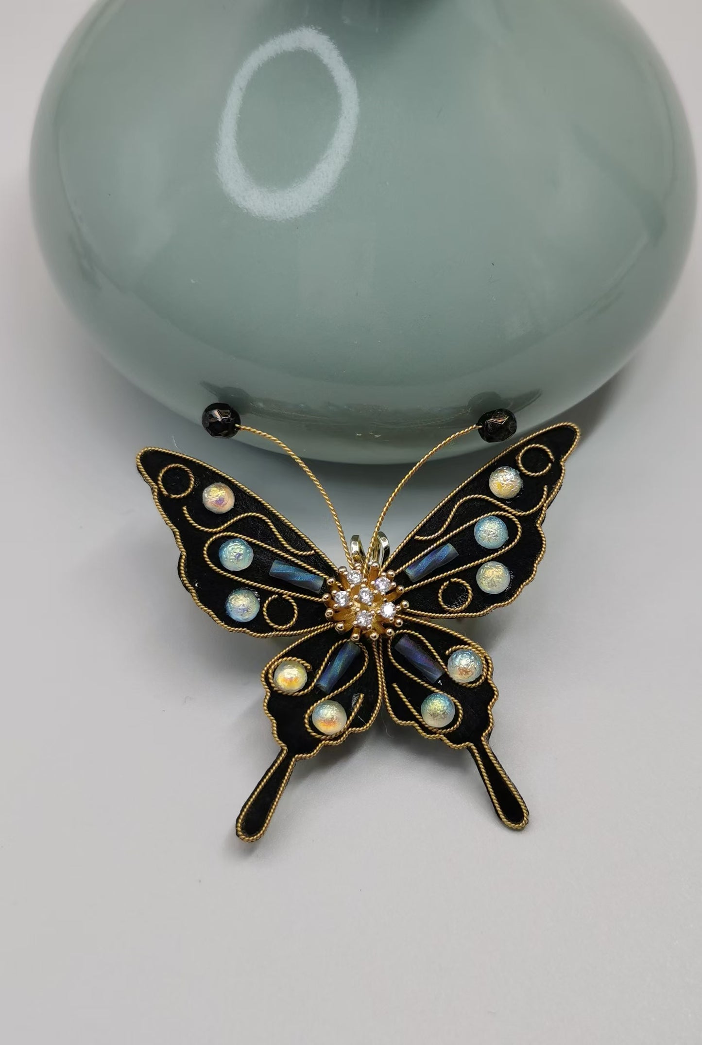 Butterfly of treasure mulberry silk velvet flower currently available