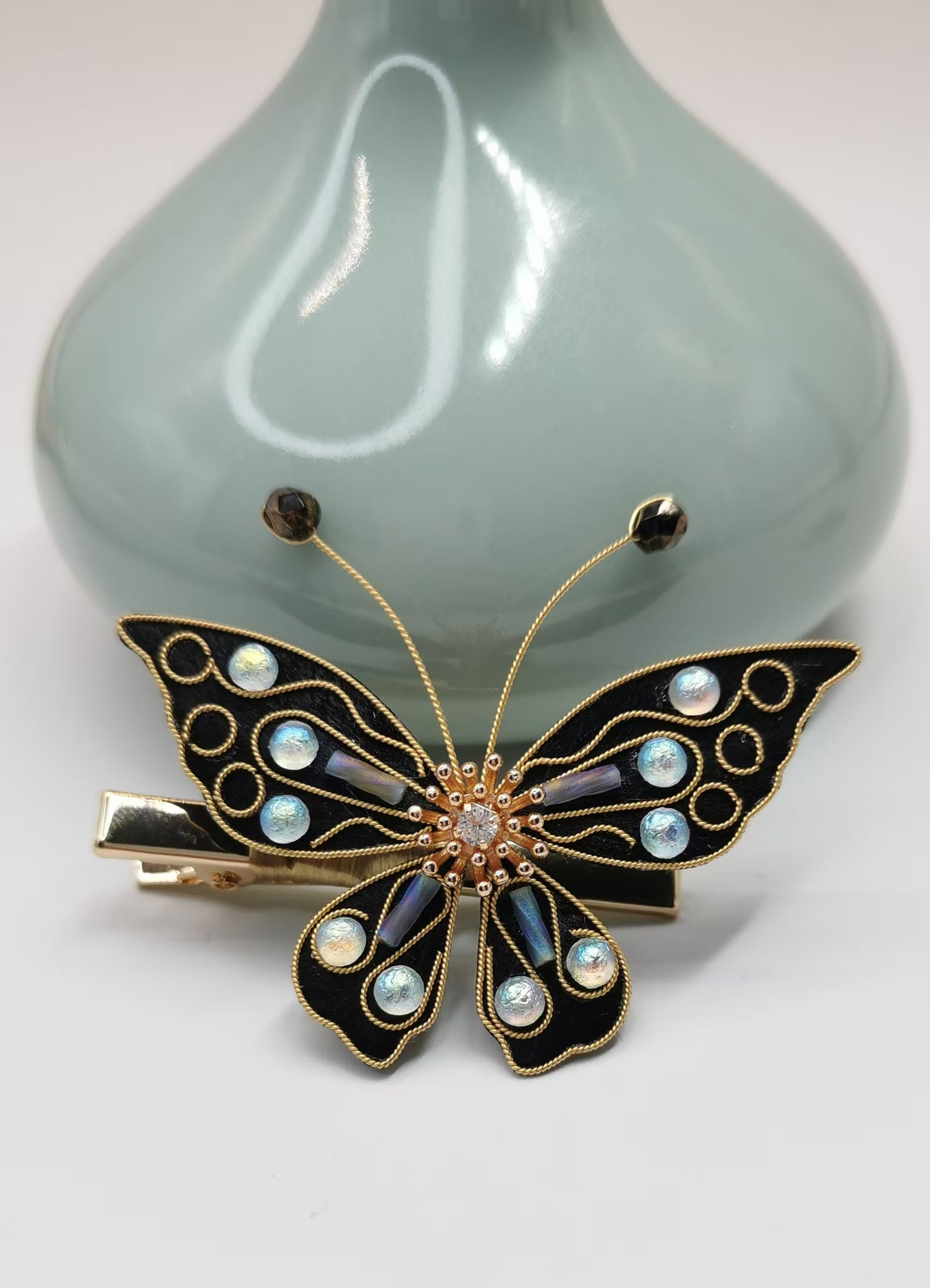 Butterfly of treasure mulberry silk velvet flower currently available