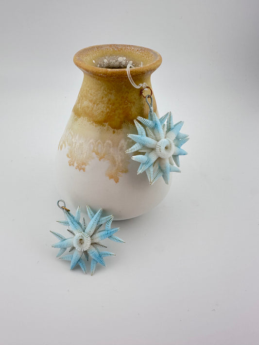 Snowflake earrings mulberry silk velvet flower currently available