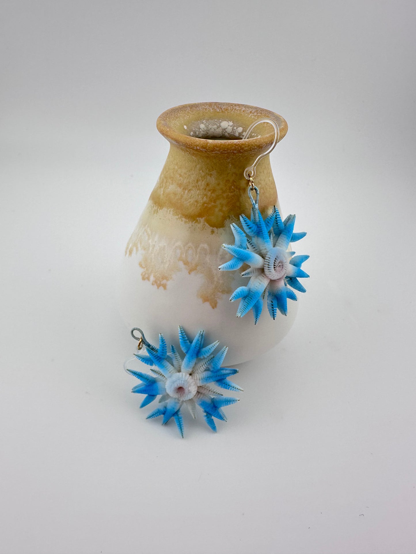 Snowflake earrings mulberry silk velvet flower currently available