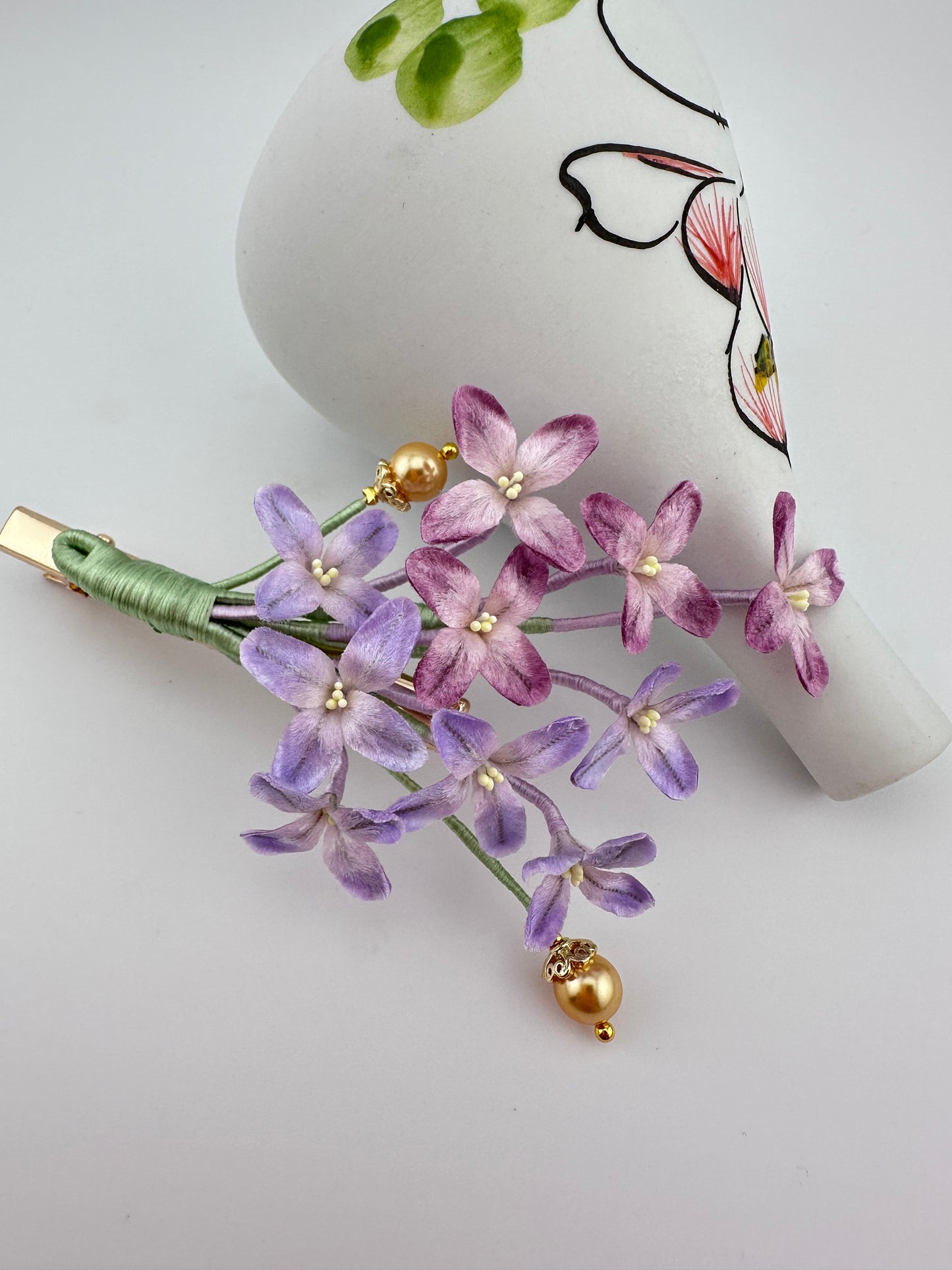 LILAC hairpin mulberry silk flower velvet flower hairpin pre-order