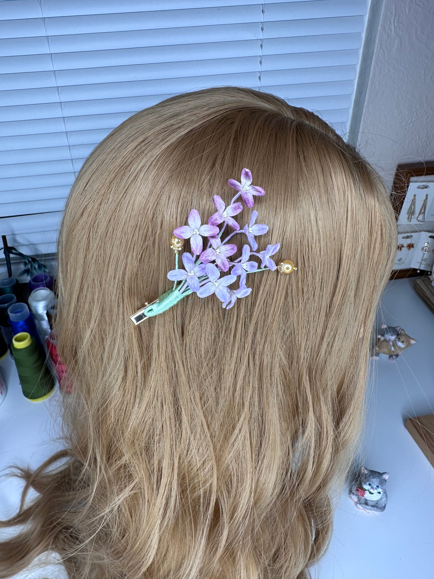 LILAC hairpin mulberry silk flower velvet flower hairpin pre-order