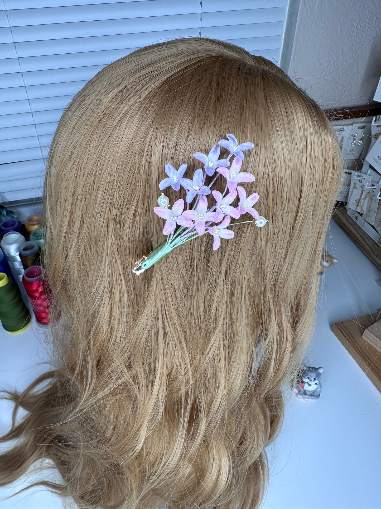 LILAC hairpin mulberry silk flower velvet flower hairpin pre-order