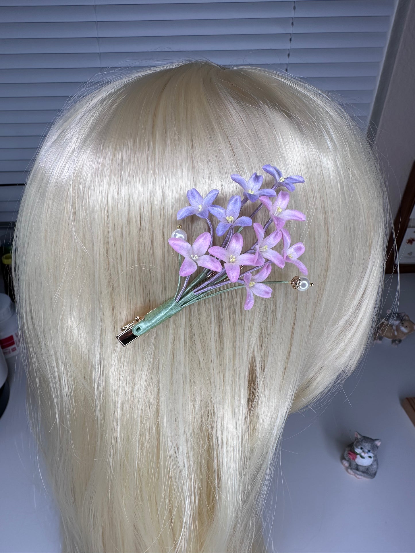LILAC hairpin mulberry silk flower velvet flower hairpin pre-order