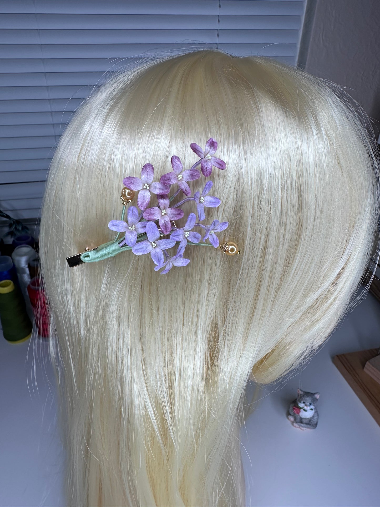 LILAC hairpin mulberry silk flower velvet flower hairpin pre-order