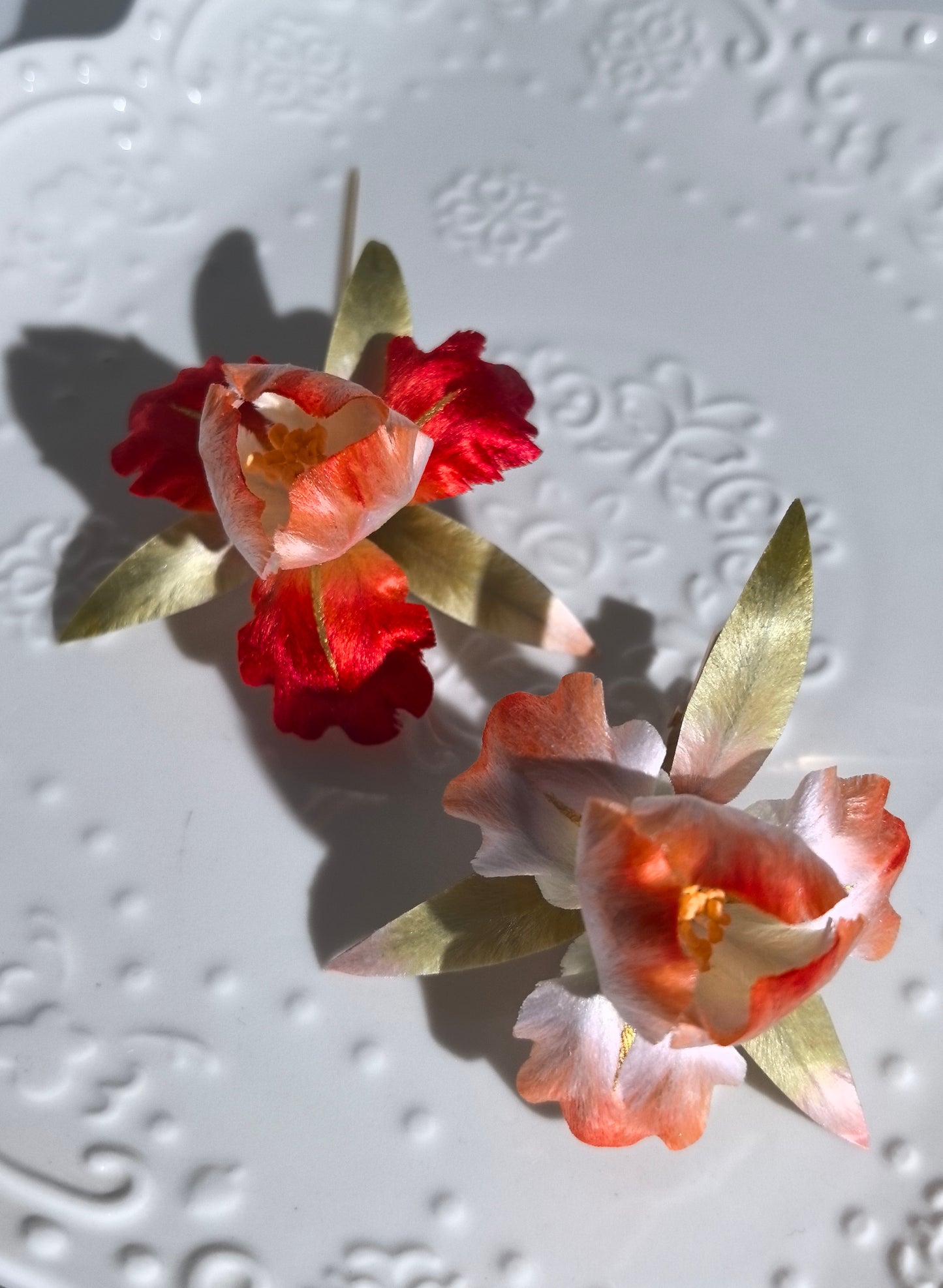 Iris hairpin and brooch mulberry silk velvet flower pre-order