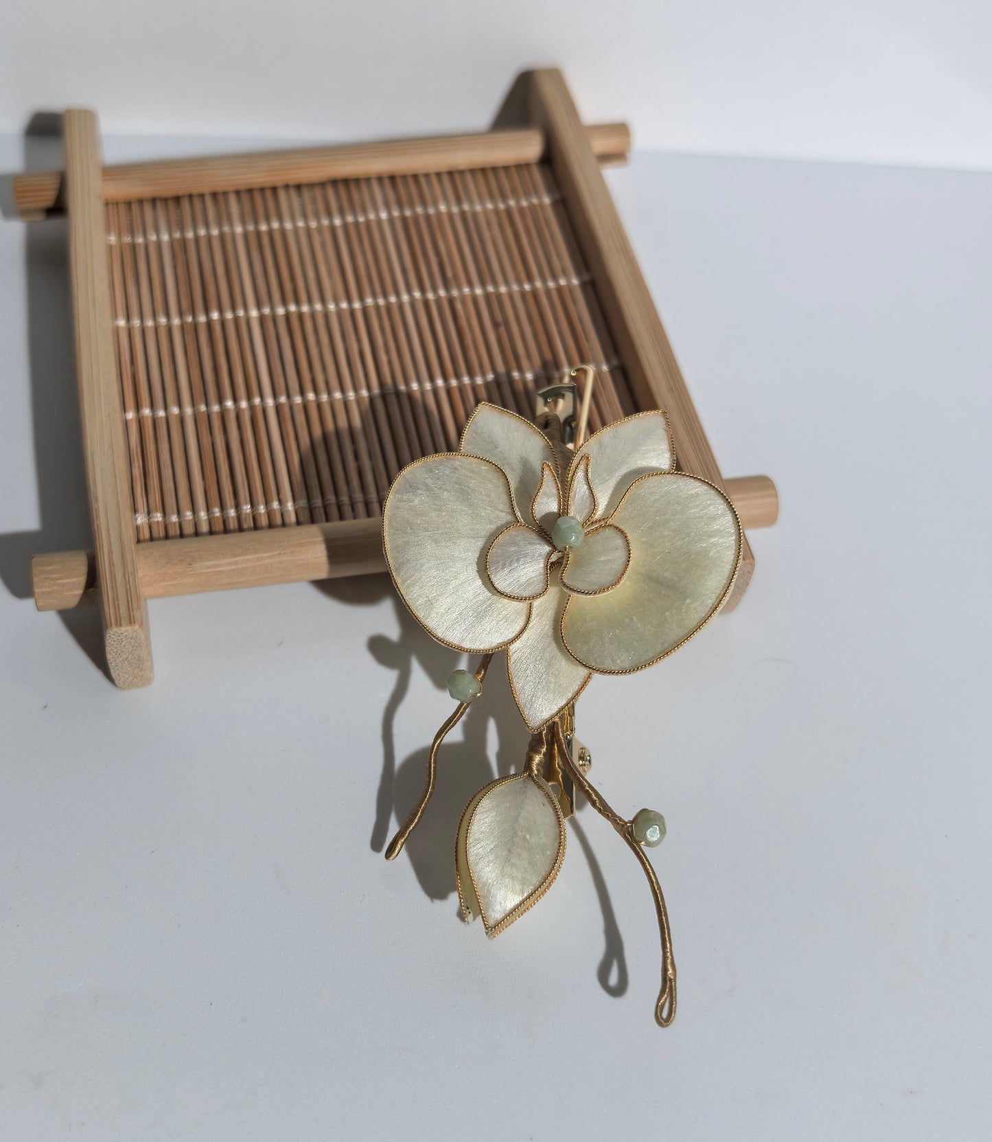 Bloom Haus Orchid necklace mulberry silk velvet flower currently available