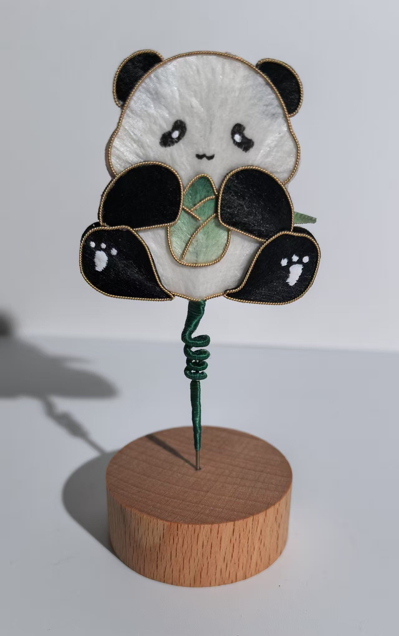 Bouncy Panda car dash decal and brooch mulberry silk velvet flower pre-order