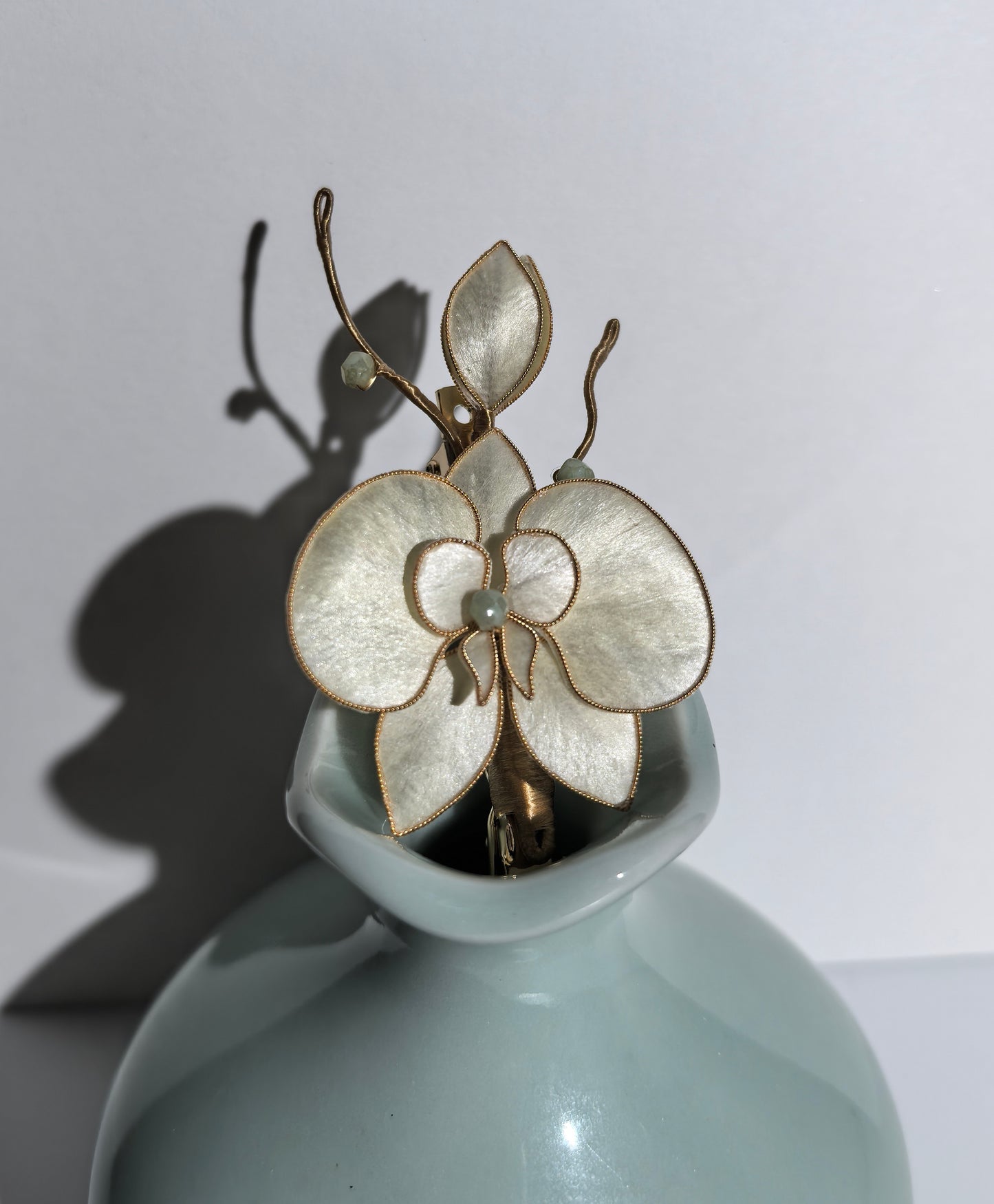 Bloom Haus Orchid necklace mulberry silk velvet flower currently available