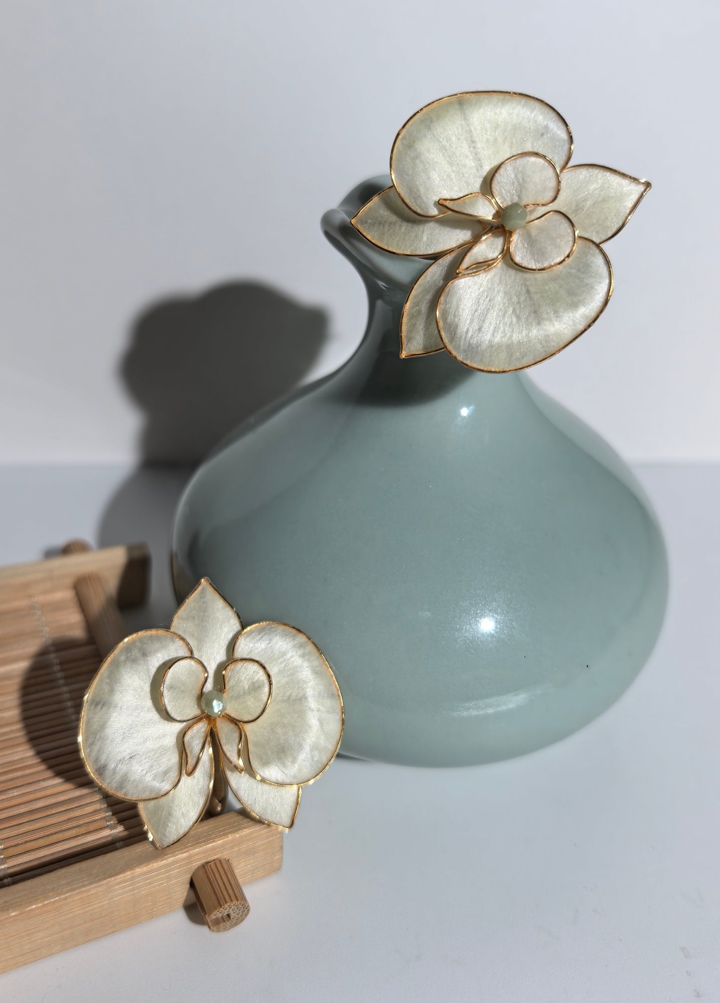 Bloom Haus Orchid necklace mulberry silk velvet flower currently available