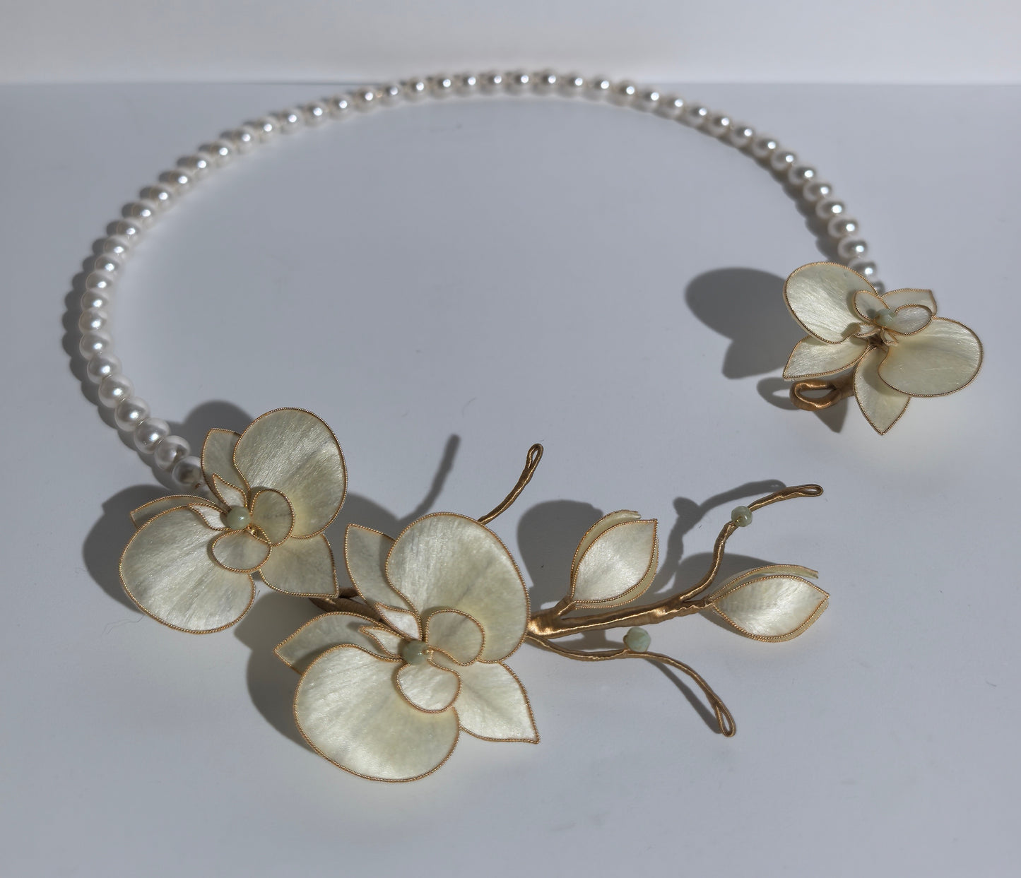 Bloom Haus Orchid necklace mulberry silk velvet flower currently available