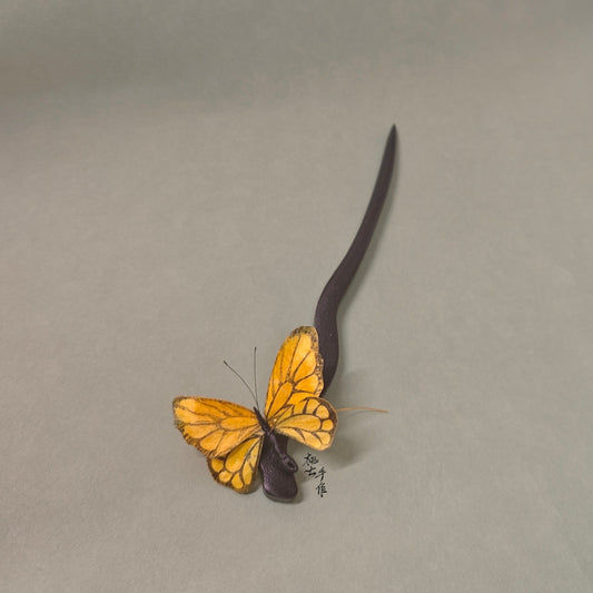 Butterfly hairpin mulberry silk flower velvet flower hairpin currently avaiable