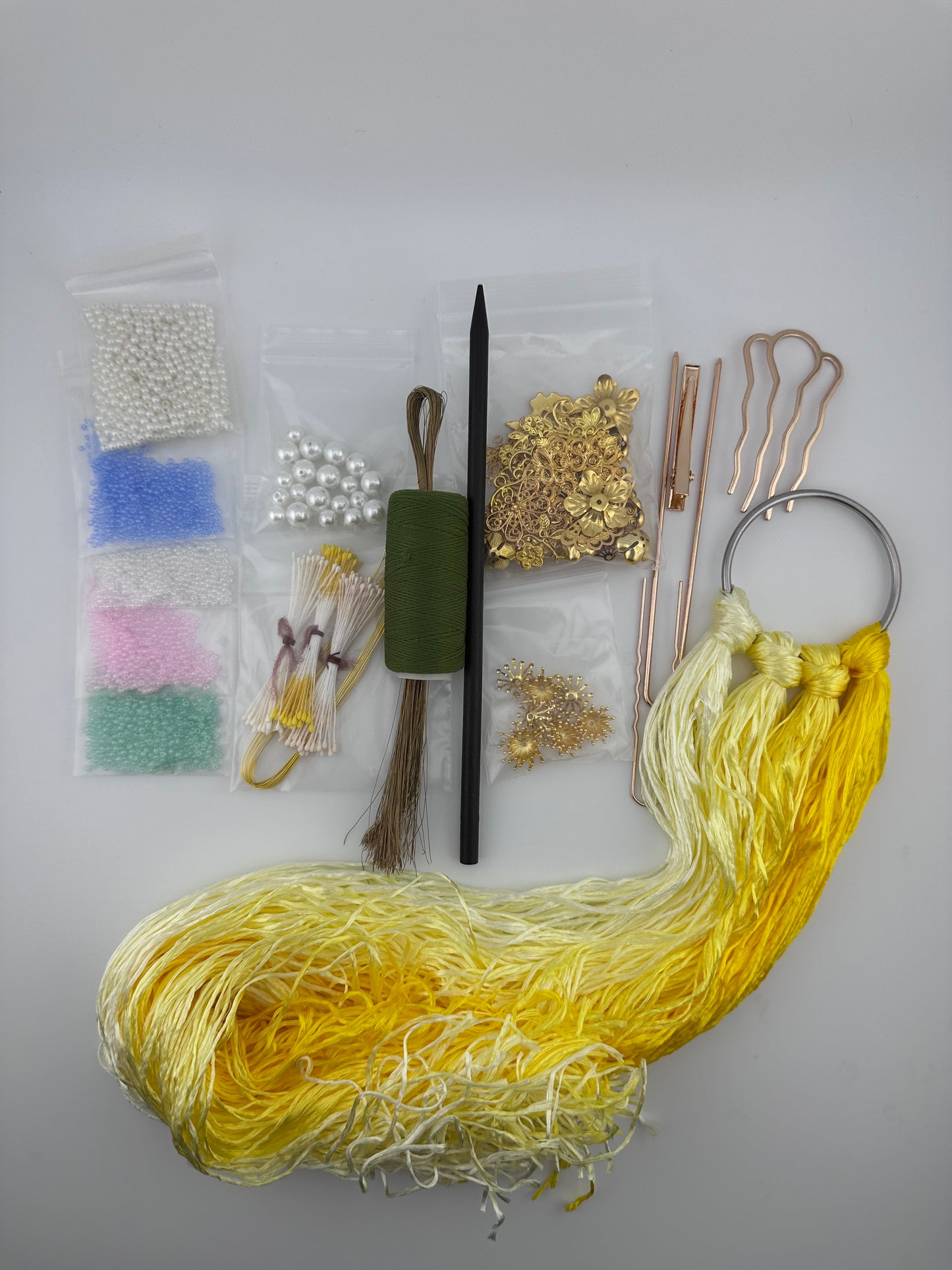 Beginner's kits for making mulberry silk velvet flowers