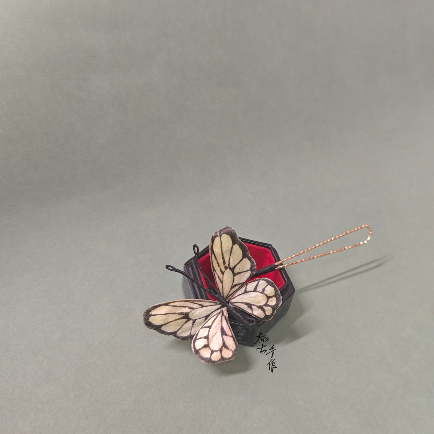 Butterfly hairpin mulberry silk flower velvet flower hairpin currently avaiable