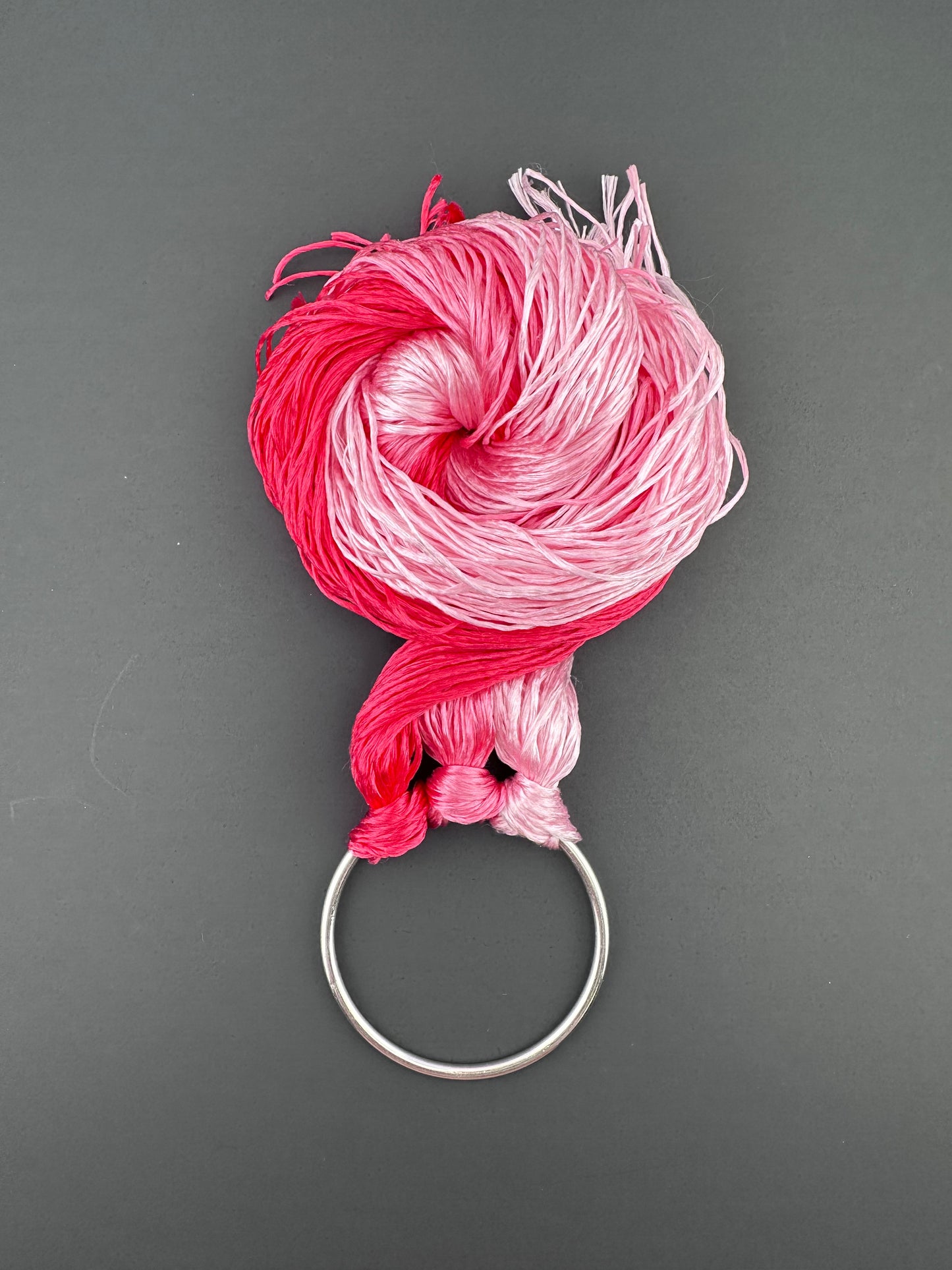 Slightly twisted mulberry silk threads for making velvet flowers