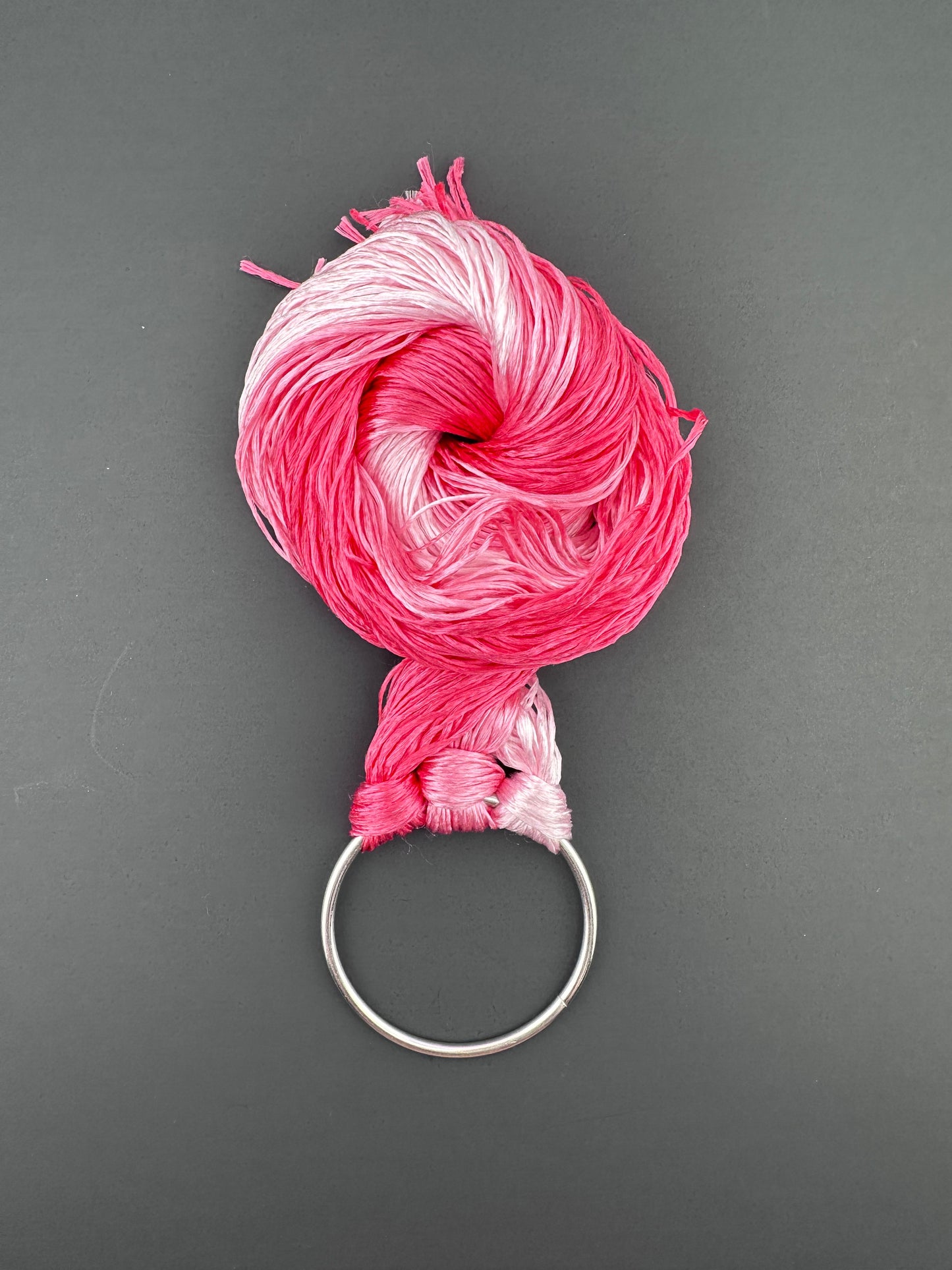 Slightly twisted mulberry silk threads for making velvet flowers