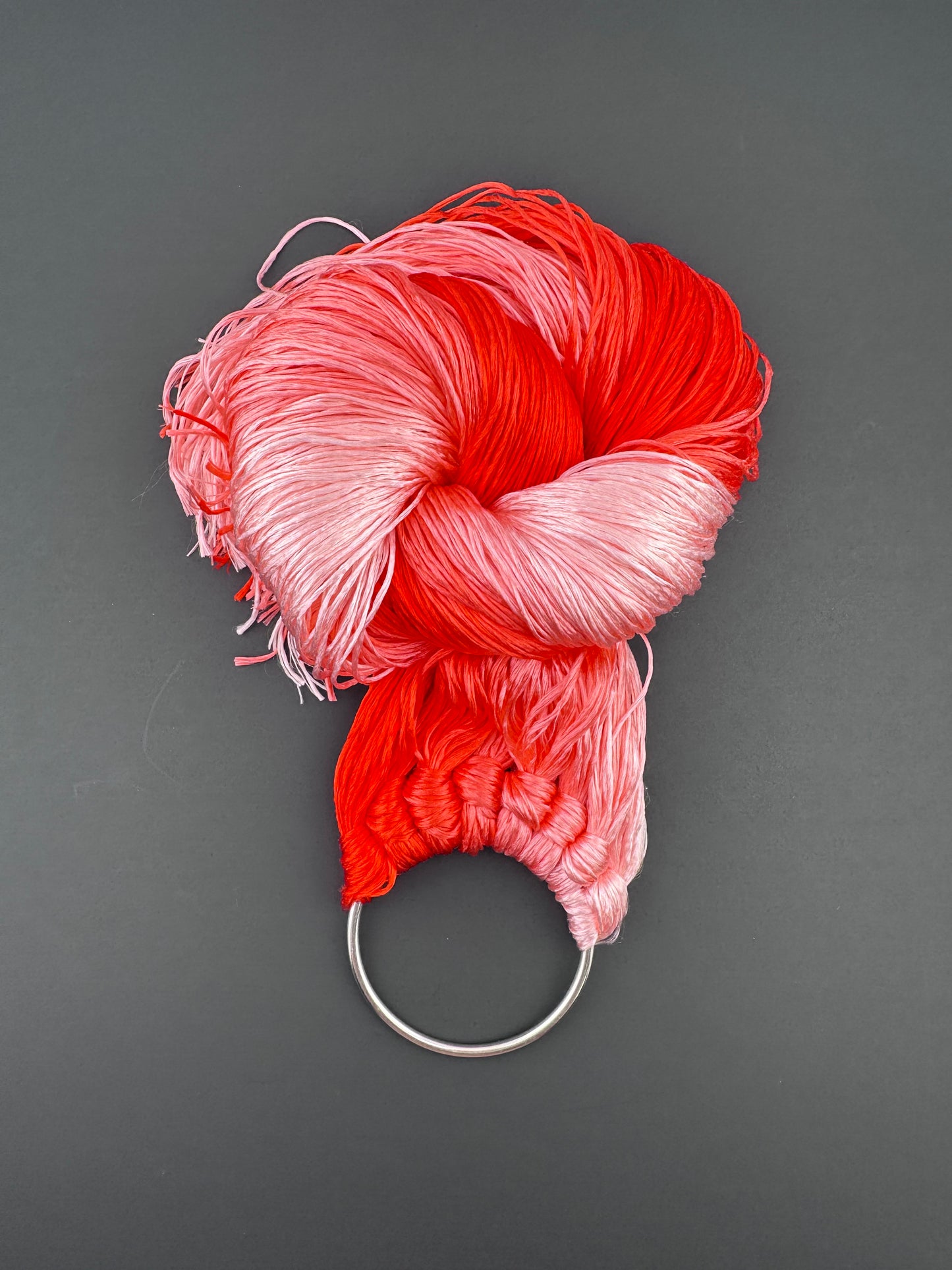 Slightly twisted mulberry silk threads for making velvet flowers