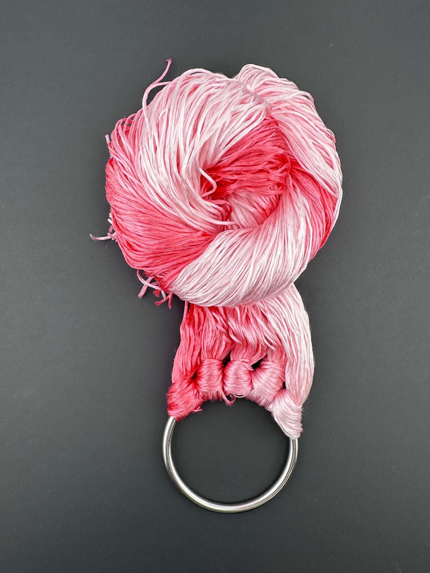 Slightly twisted mulberry silk threads for making velvet flowers
