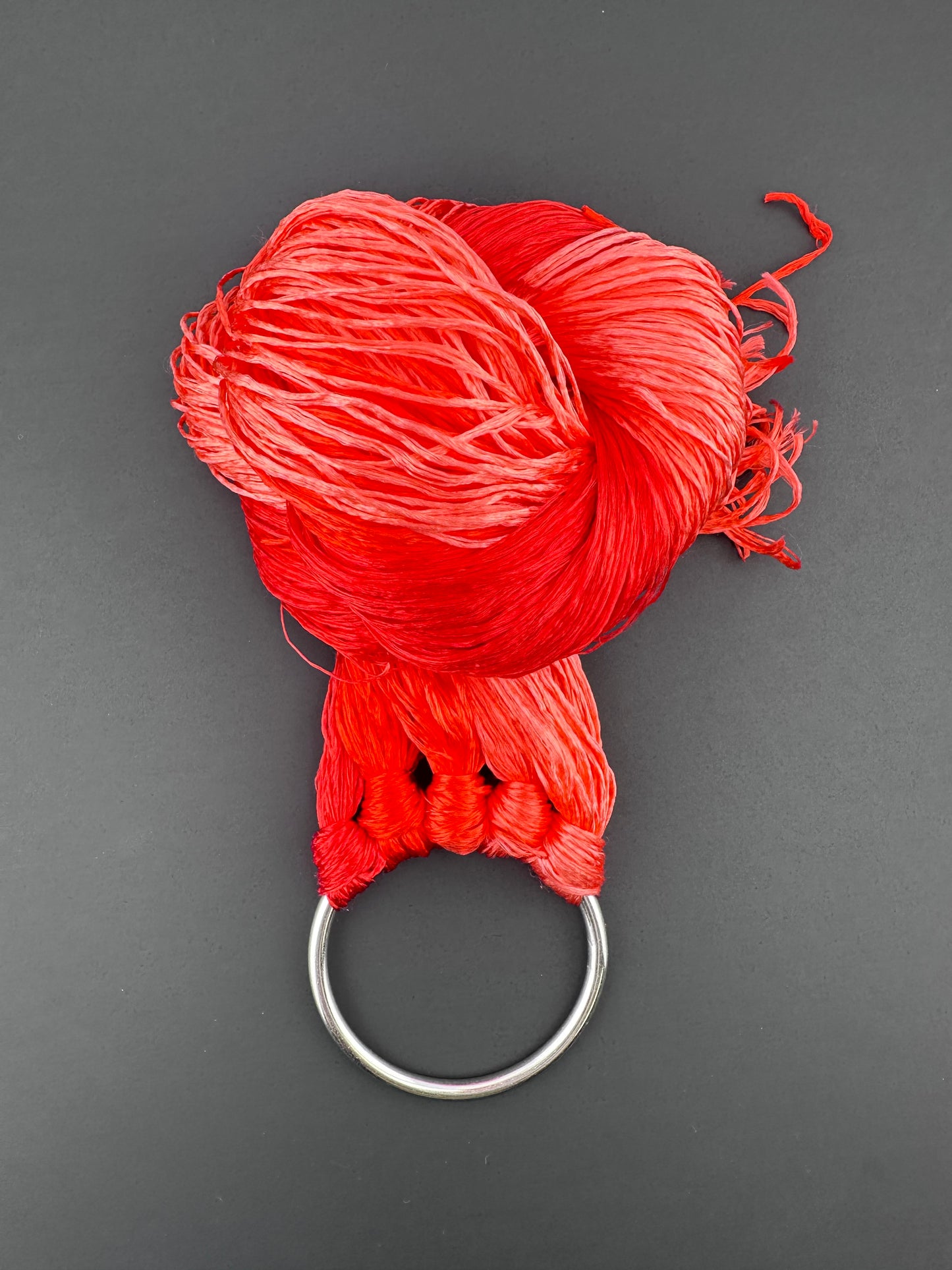 Slightly twisted mulberry silk threads for making velvet flowers
