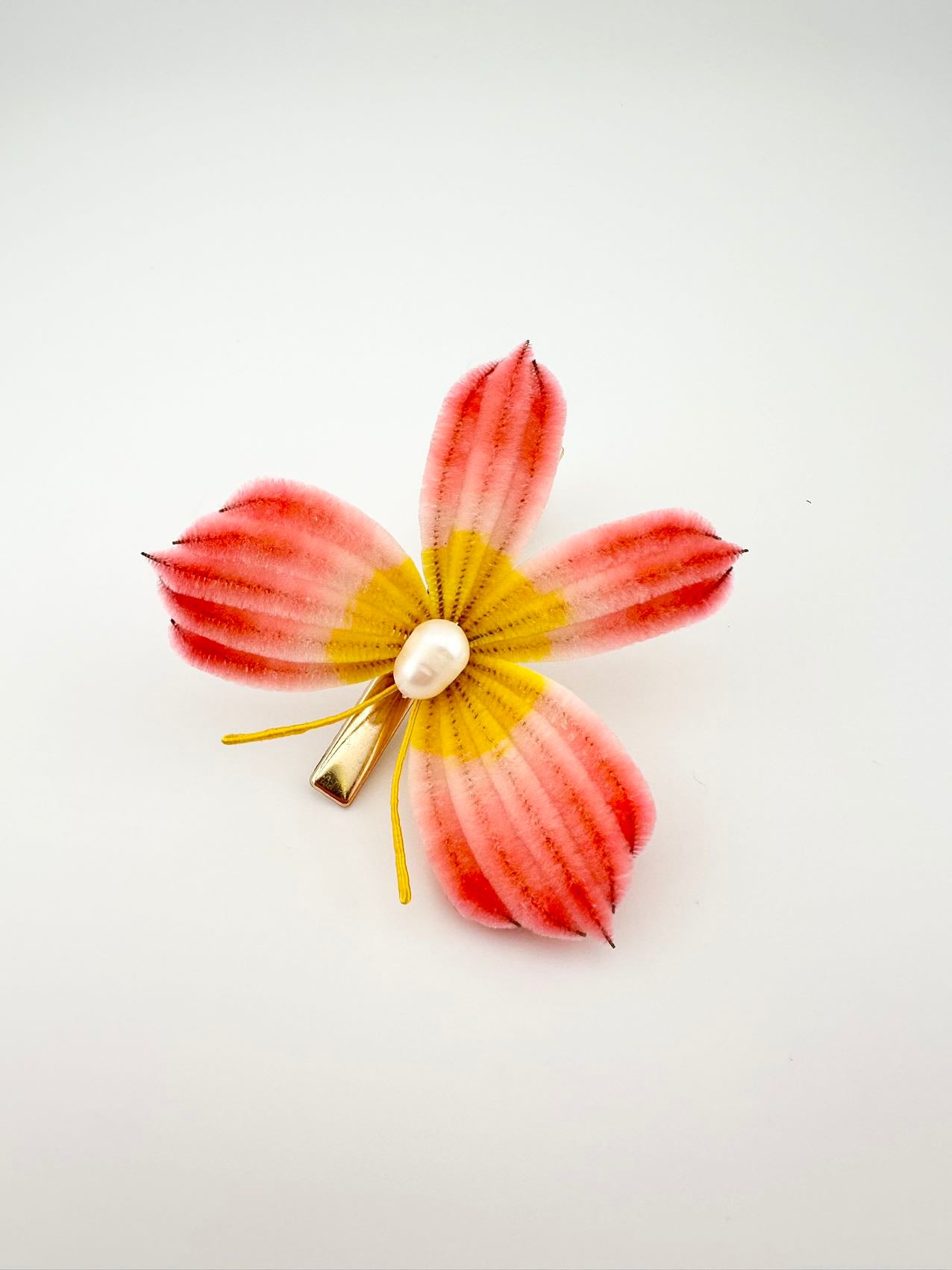 Silk hairpin mulberry silk flower velvet flower hairpin currently available