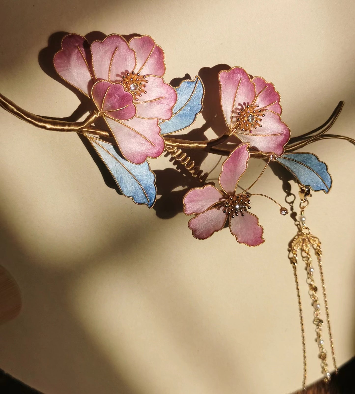 Elegant flowers mulberry silk hairpin pre-order