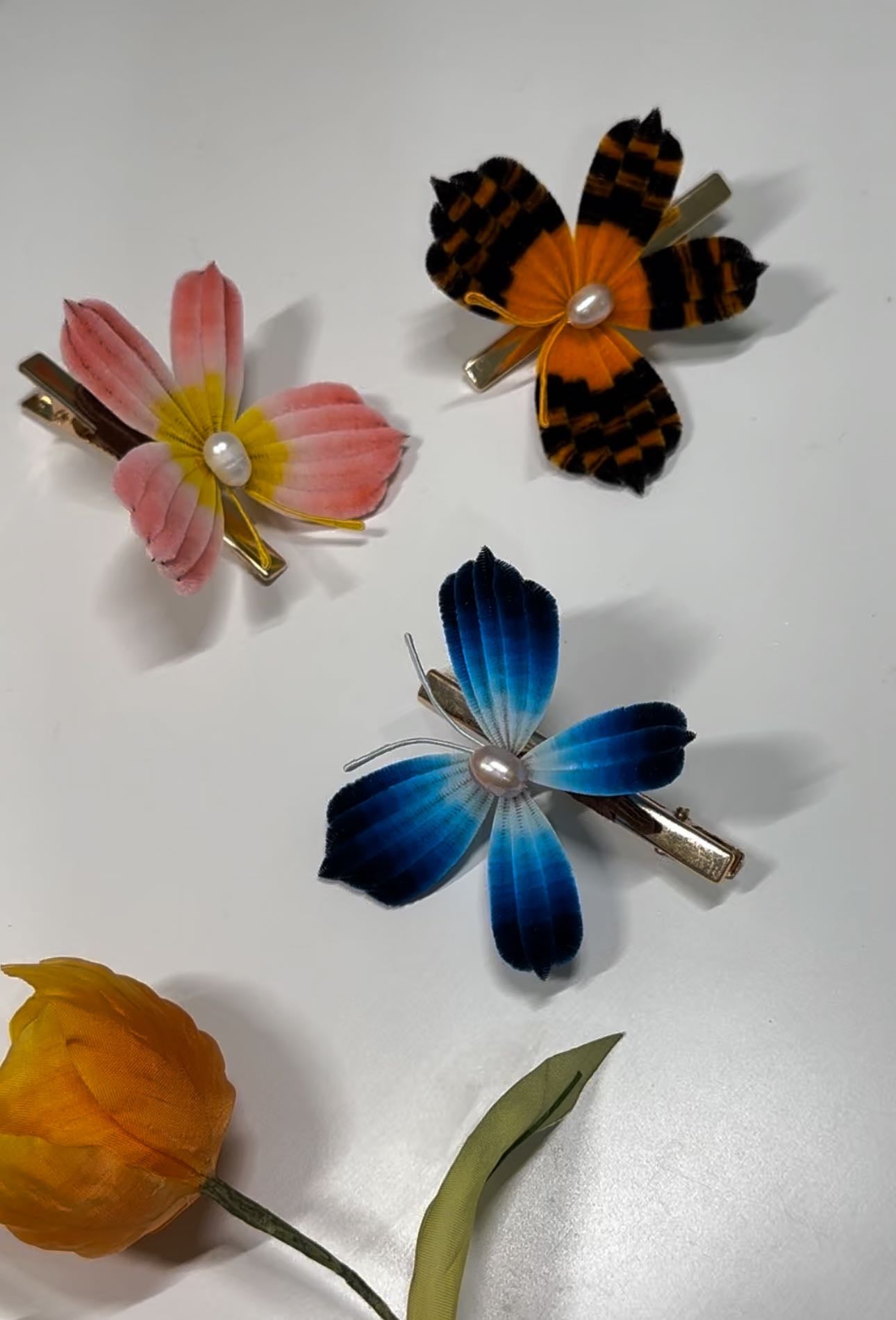 Silk hairpin mulberry silk flower velvet flower hairpin currently available