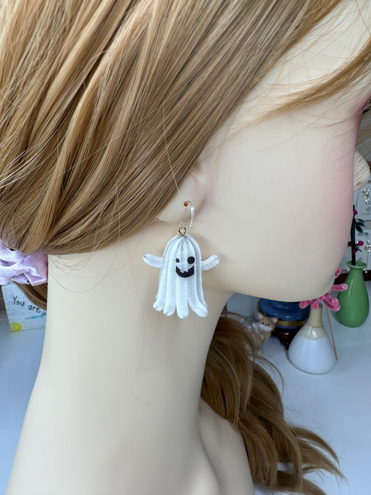 Alvin the ghost earrings mulberry silk velvet flower pre-order