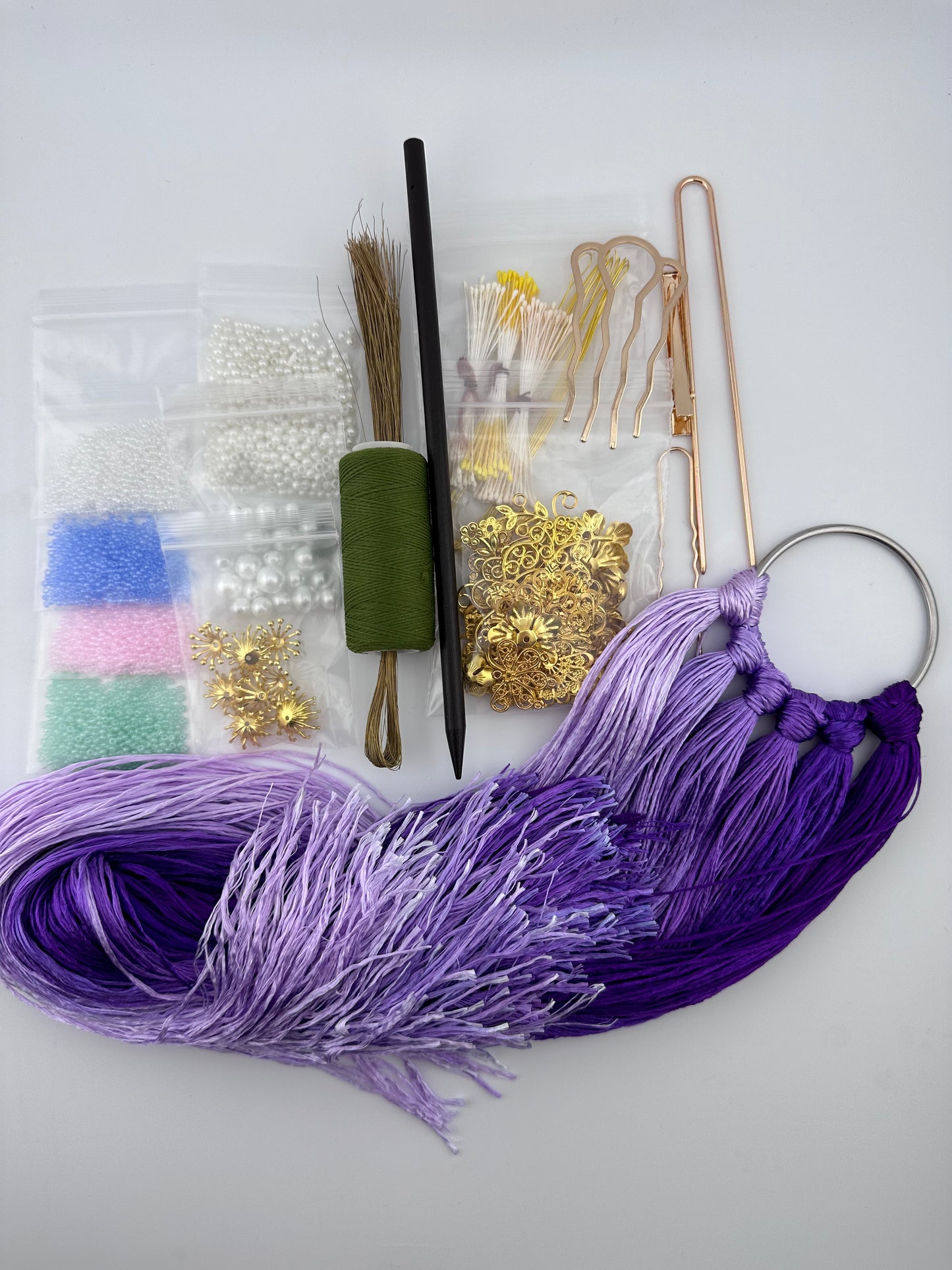 Beginner's kits for making mulberry silk velvet flowers