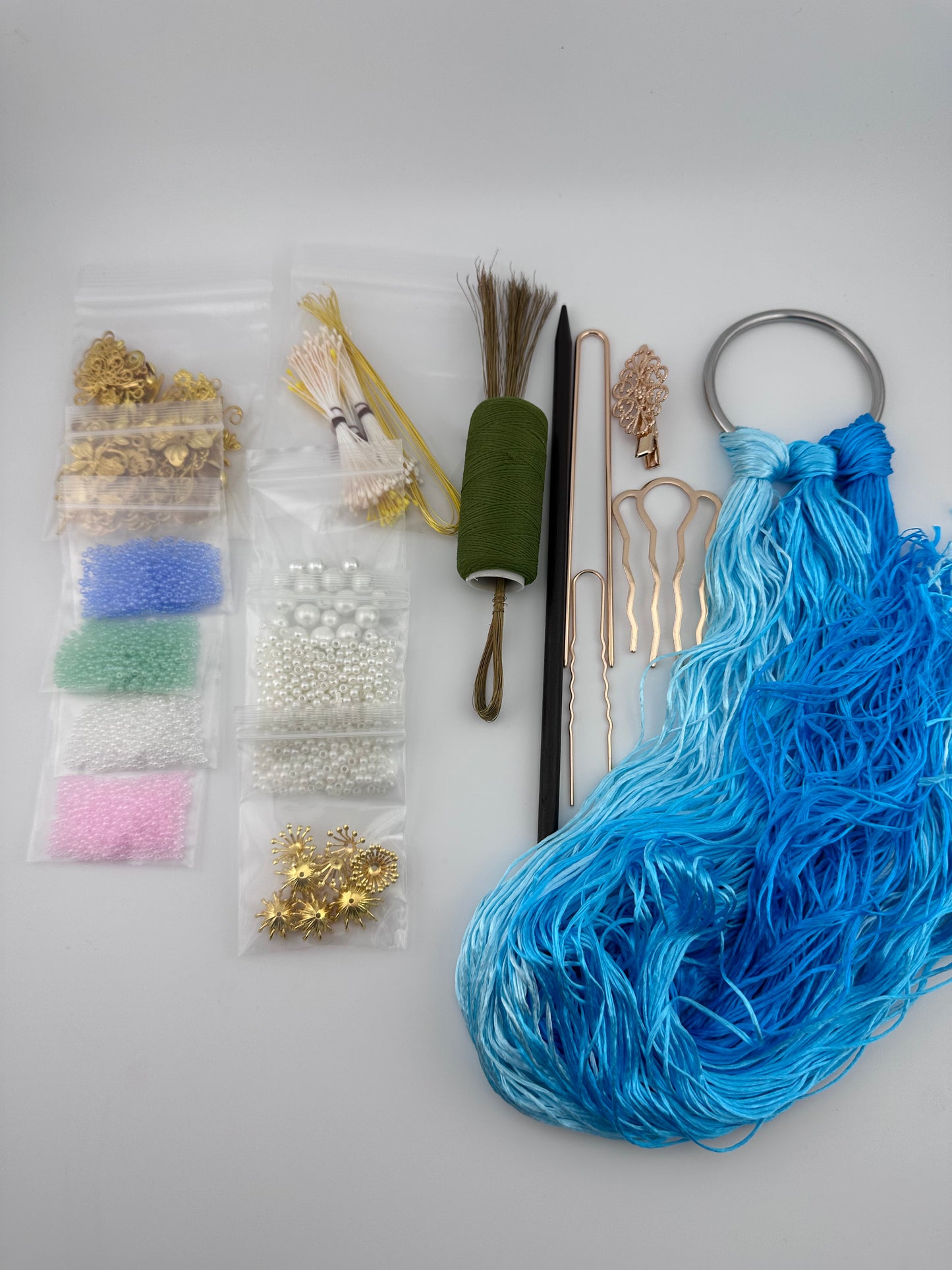 Beginner's kits for making mulberry silk velvet flowers