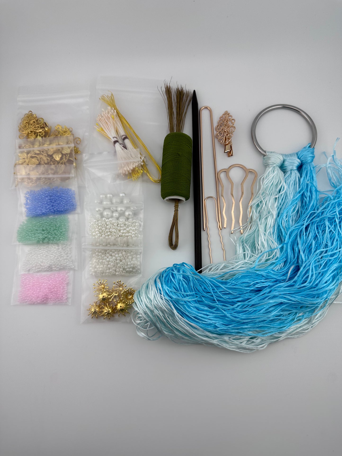 Beginner's kits for making mulberry silk velvet flowers