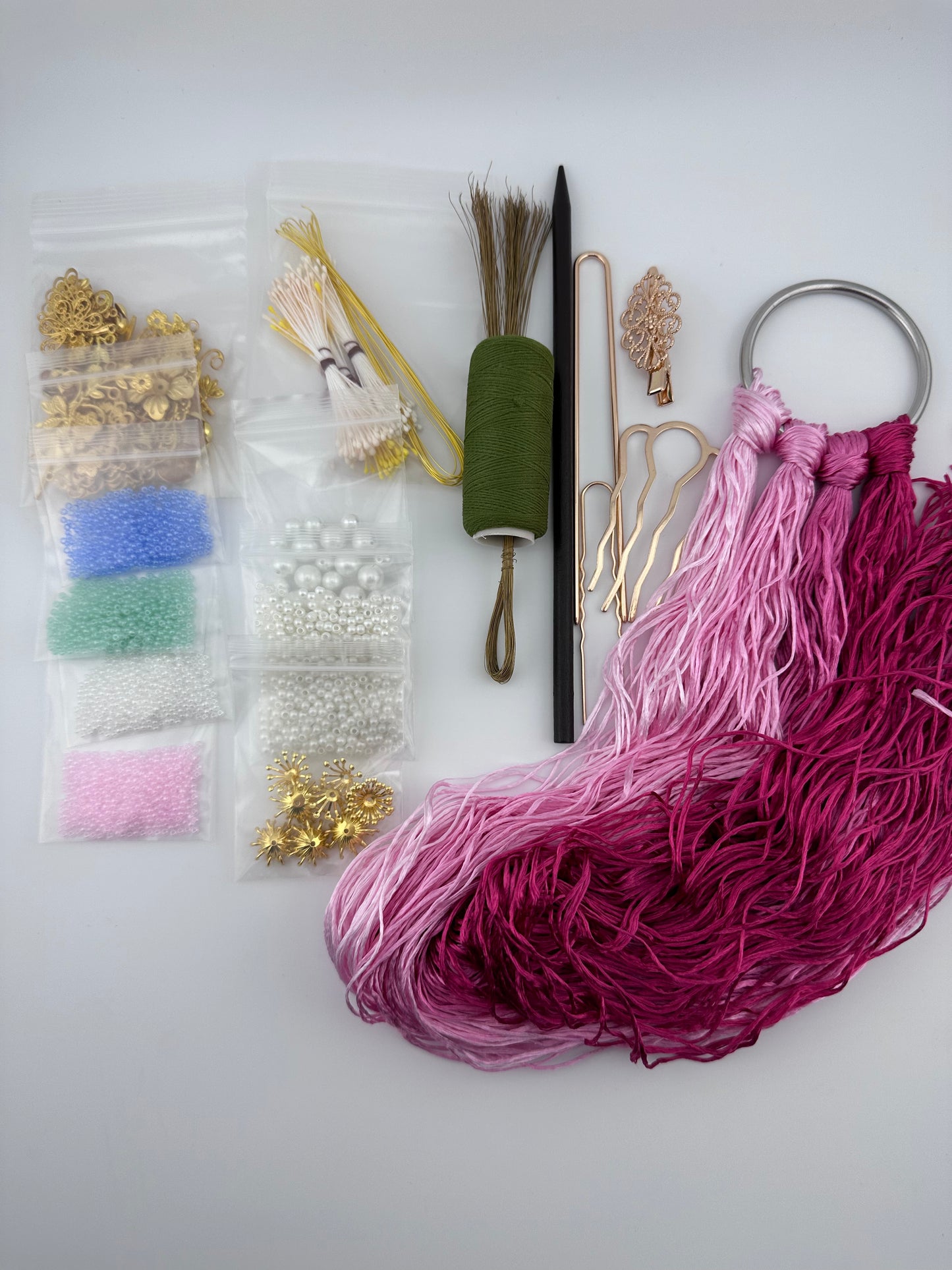 Beginner's kits for making mulberry silk velvet flowers