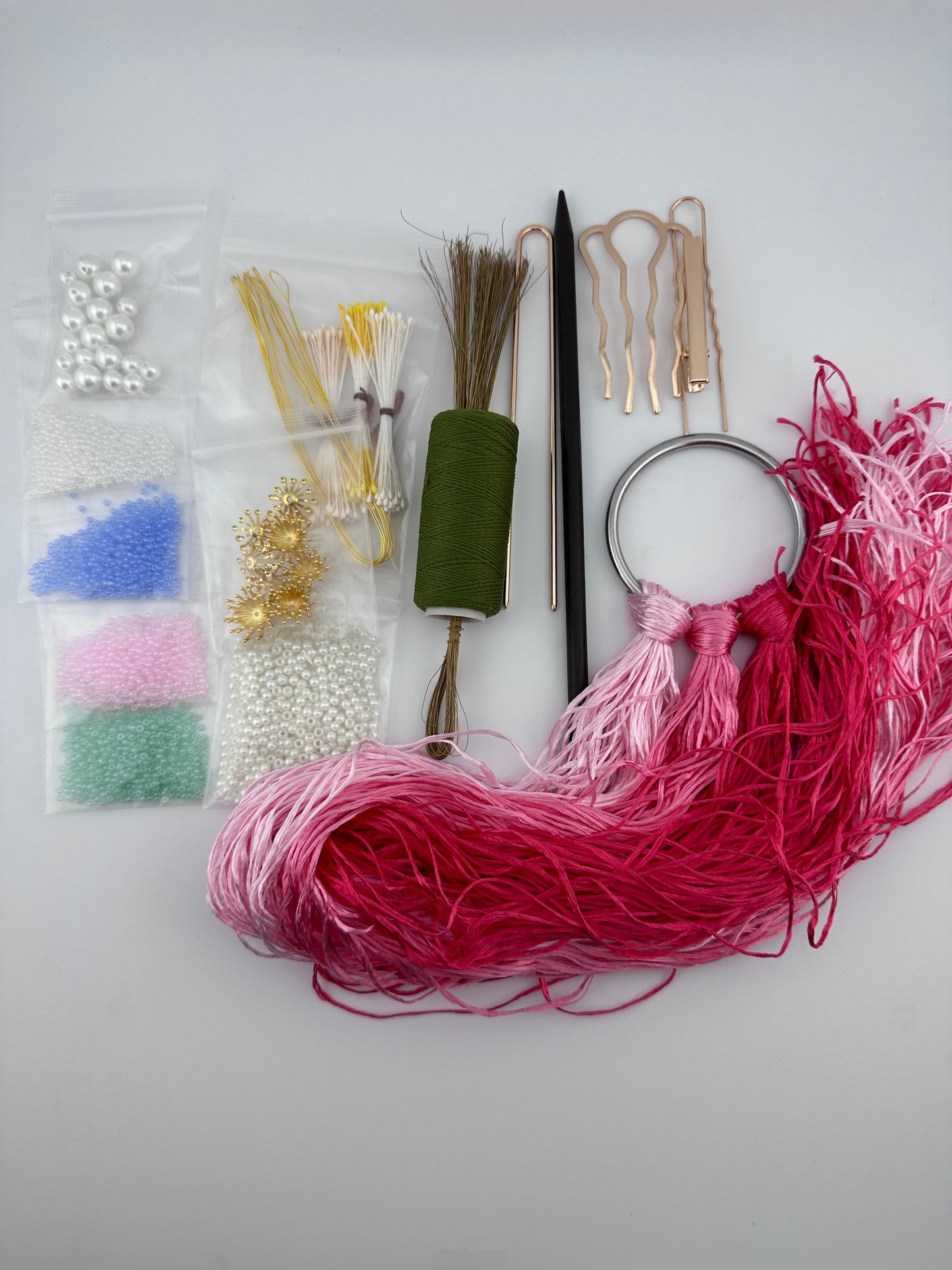 Beginner's kits for making mulberry silk velvet flowers