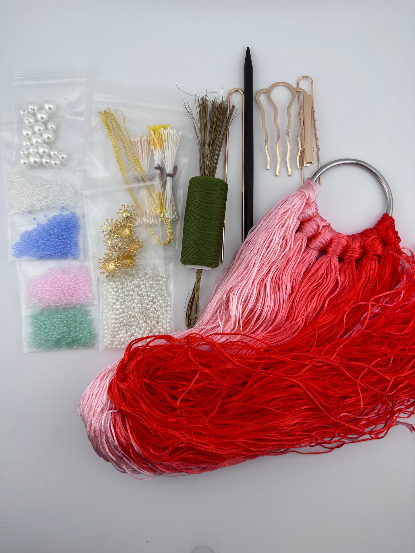 Beginner's kits for making mulberry silk velvet flowers