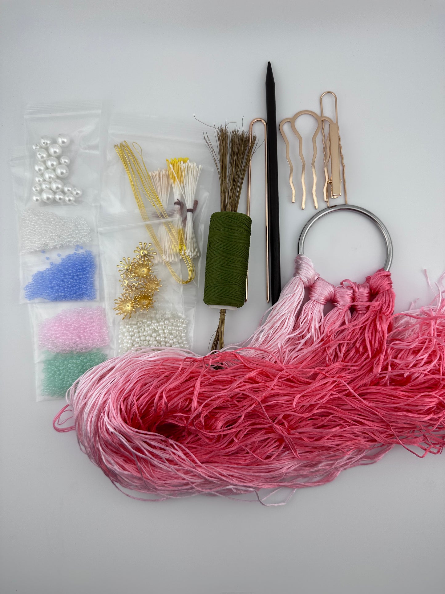 Beginner's kits for making mulberry silk velvet flowers